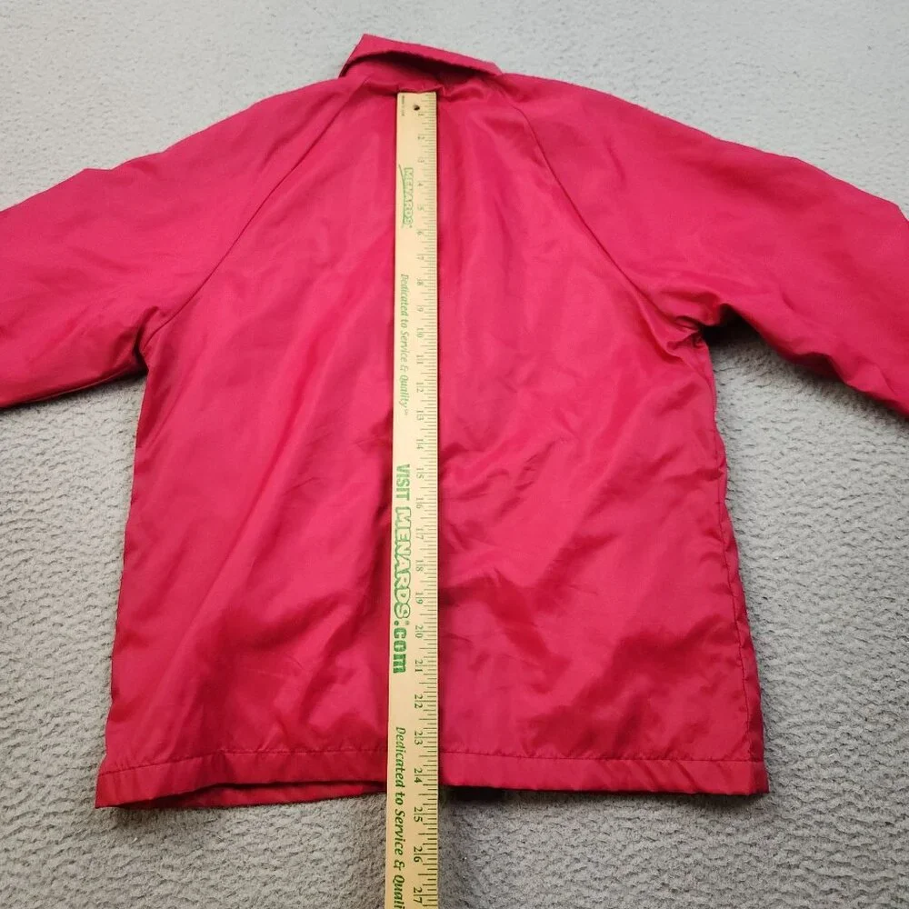 Vintage Weather Breaker Jacket Womens Small Pink Lined Coach Snap Front Packable